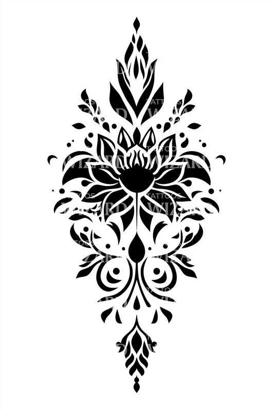 Starburst Lotus Array Tattoo Design