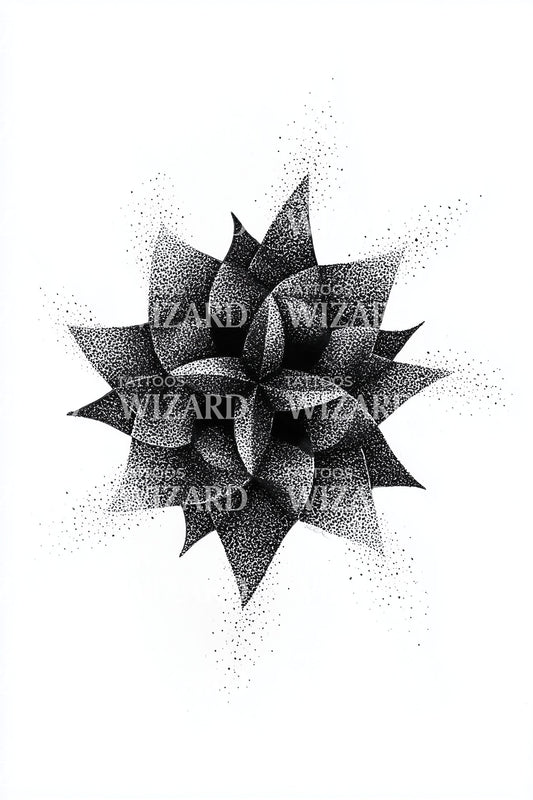 Starburst Petal Sphere Tattoo Design