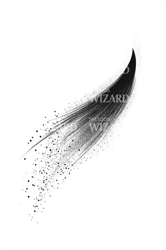 Stardust Plume Arc Tattoo Design