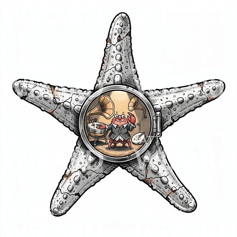 Starfish Crab Band Tattoo Design