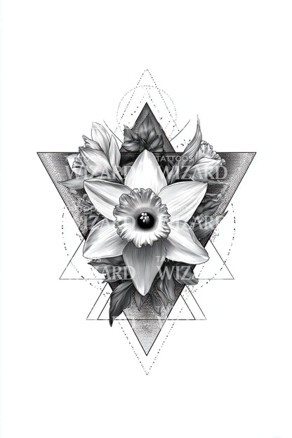 Starfold Narzissen Mandala Tattoo Design