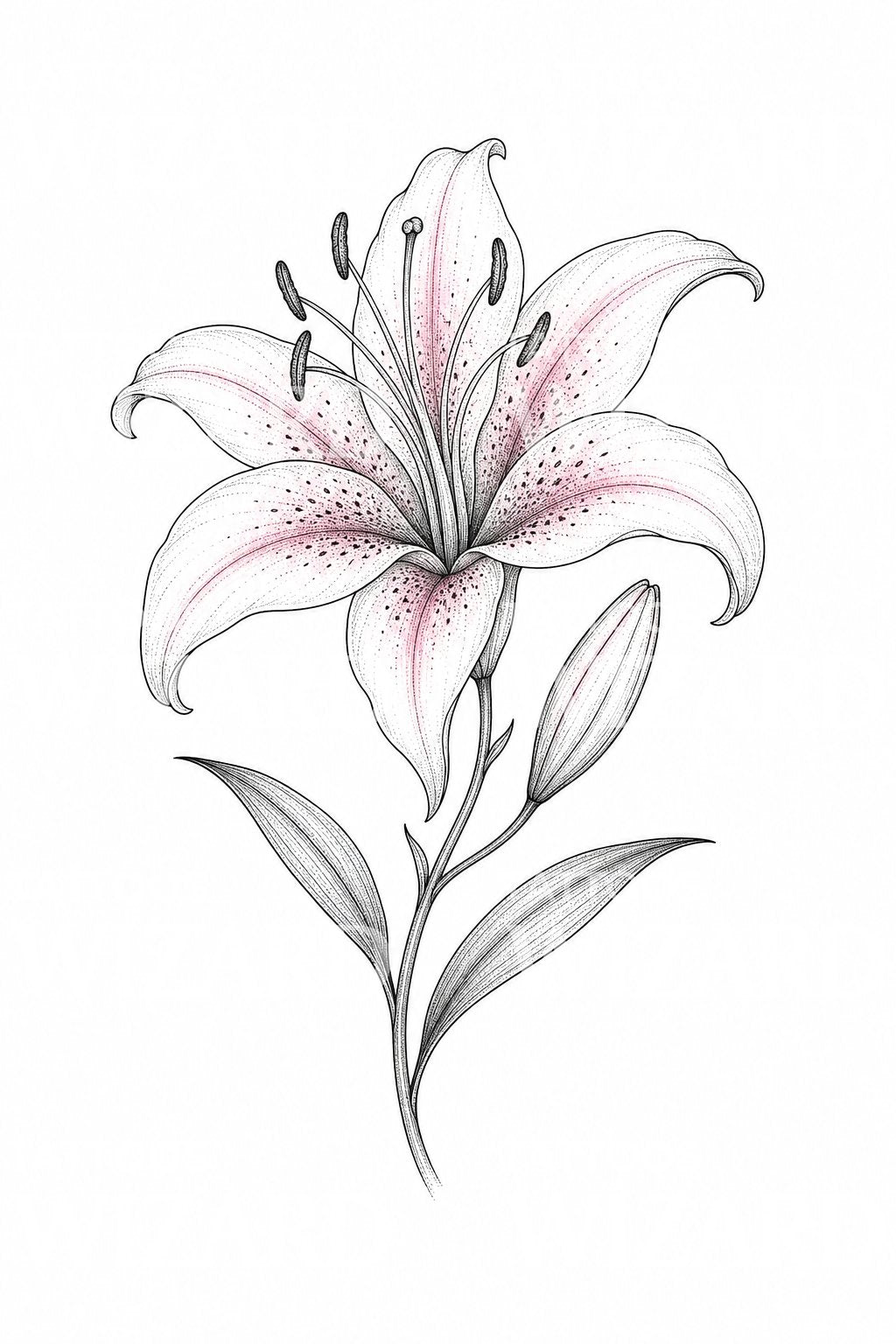 Stargazer-liljan kukka tatuointimallina