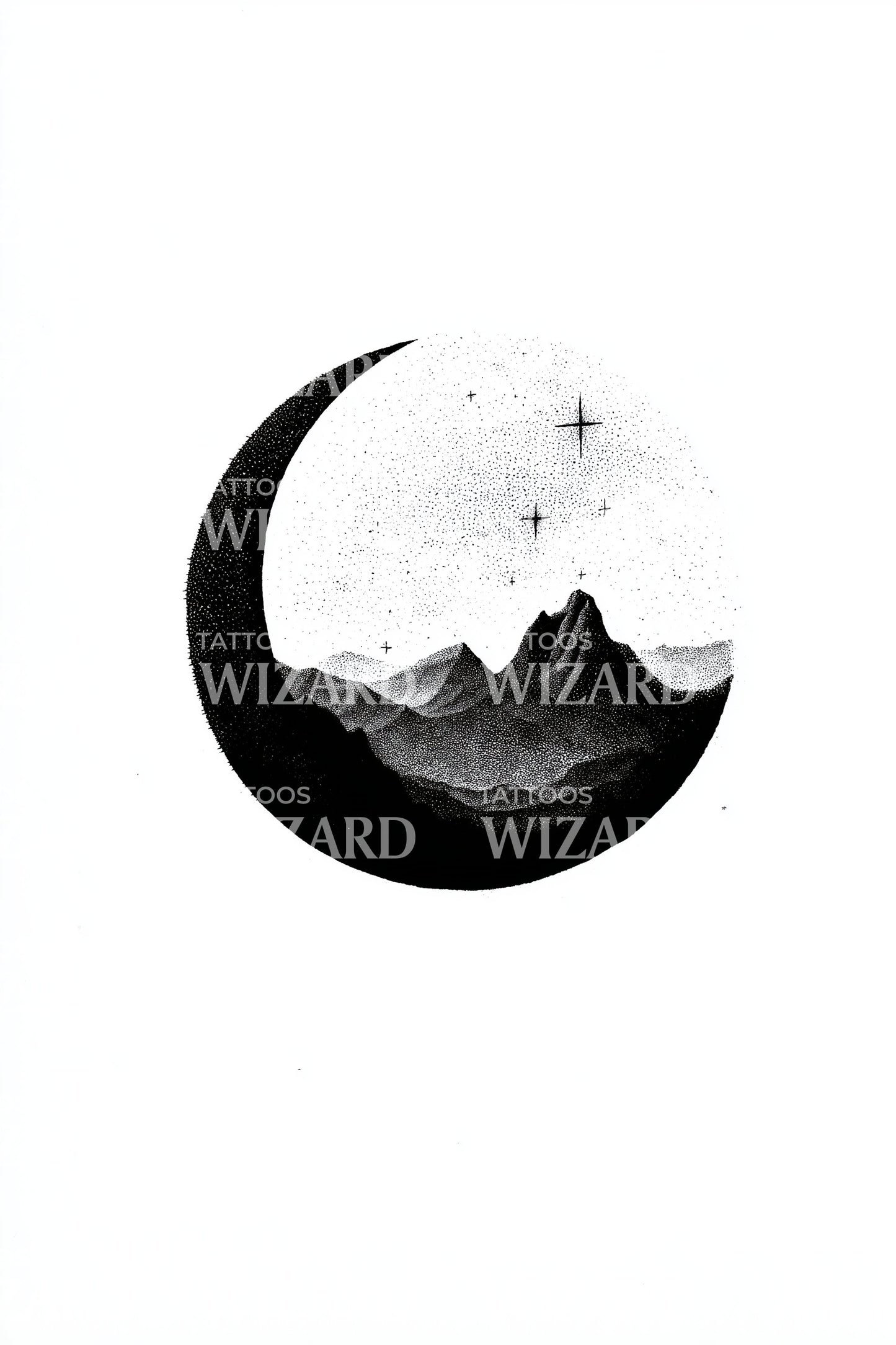 Starglow Crescent Ridge Tattoo Idea