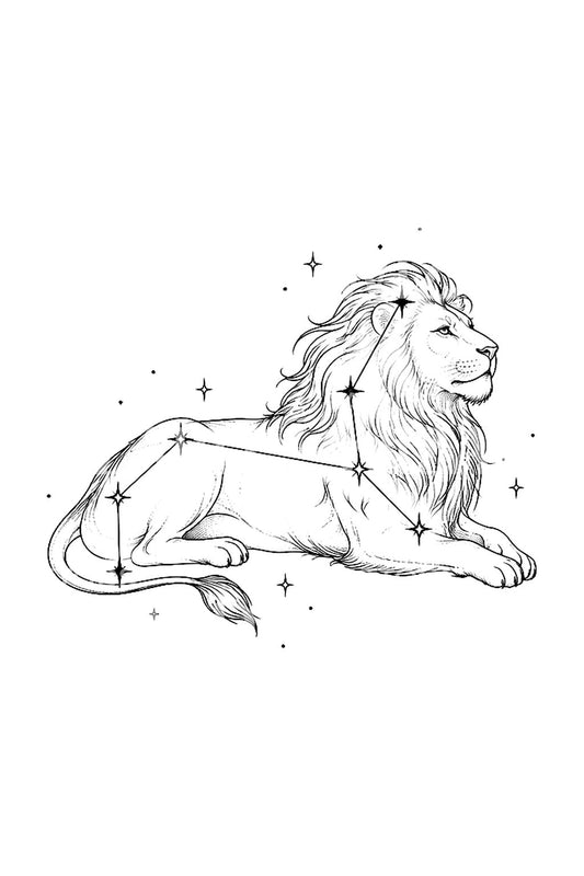 Starlit Big Cat Astrology Sign Tattoo Idea