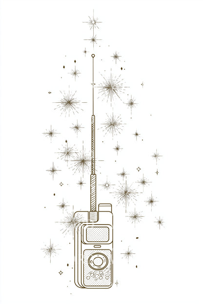 Starlit Radio Antenna Tattoo Design