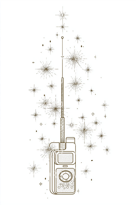 Starlit Radio Antenna Tattoo Design