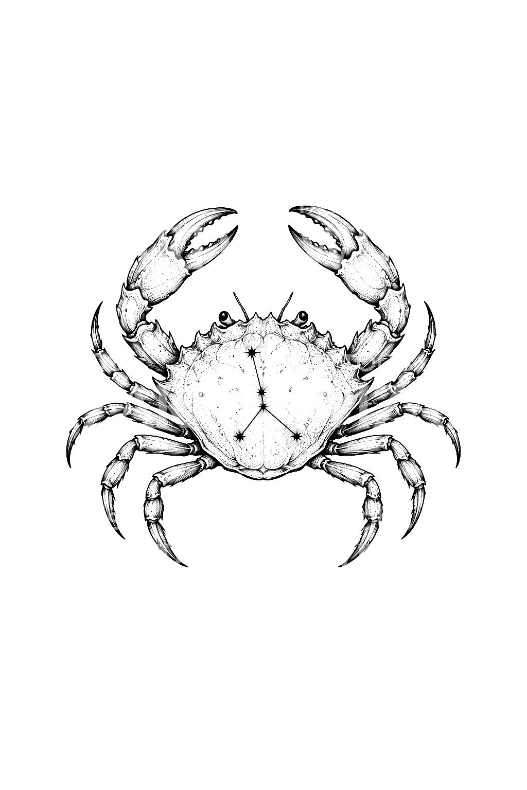 Starry Cancer Crab Zodiac Tattoo Idea