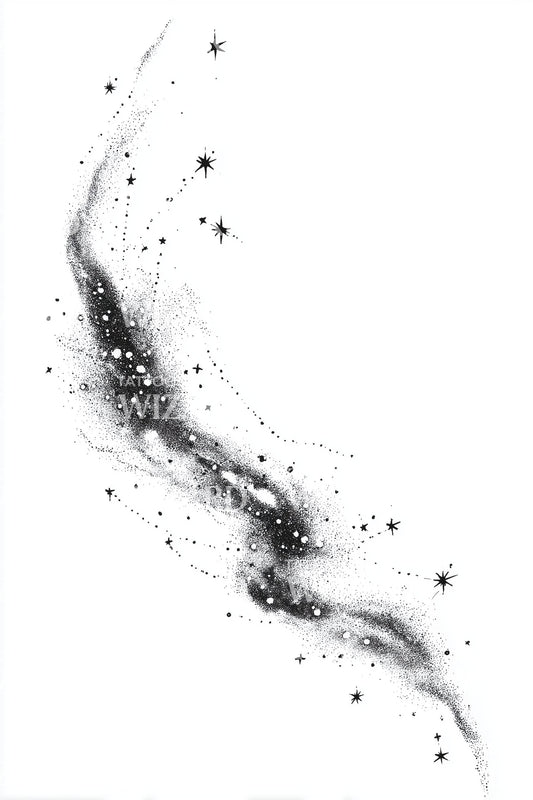 Starry Milky Way Tattoo Design