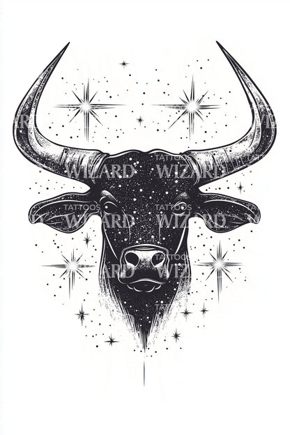 Starry Taurus Emblem Tattoo Idea