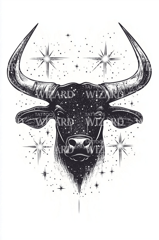 Starry Taurus Emblem Tattoo Idea