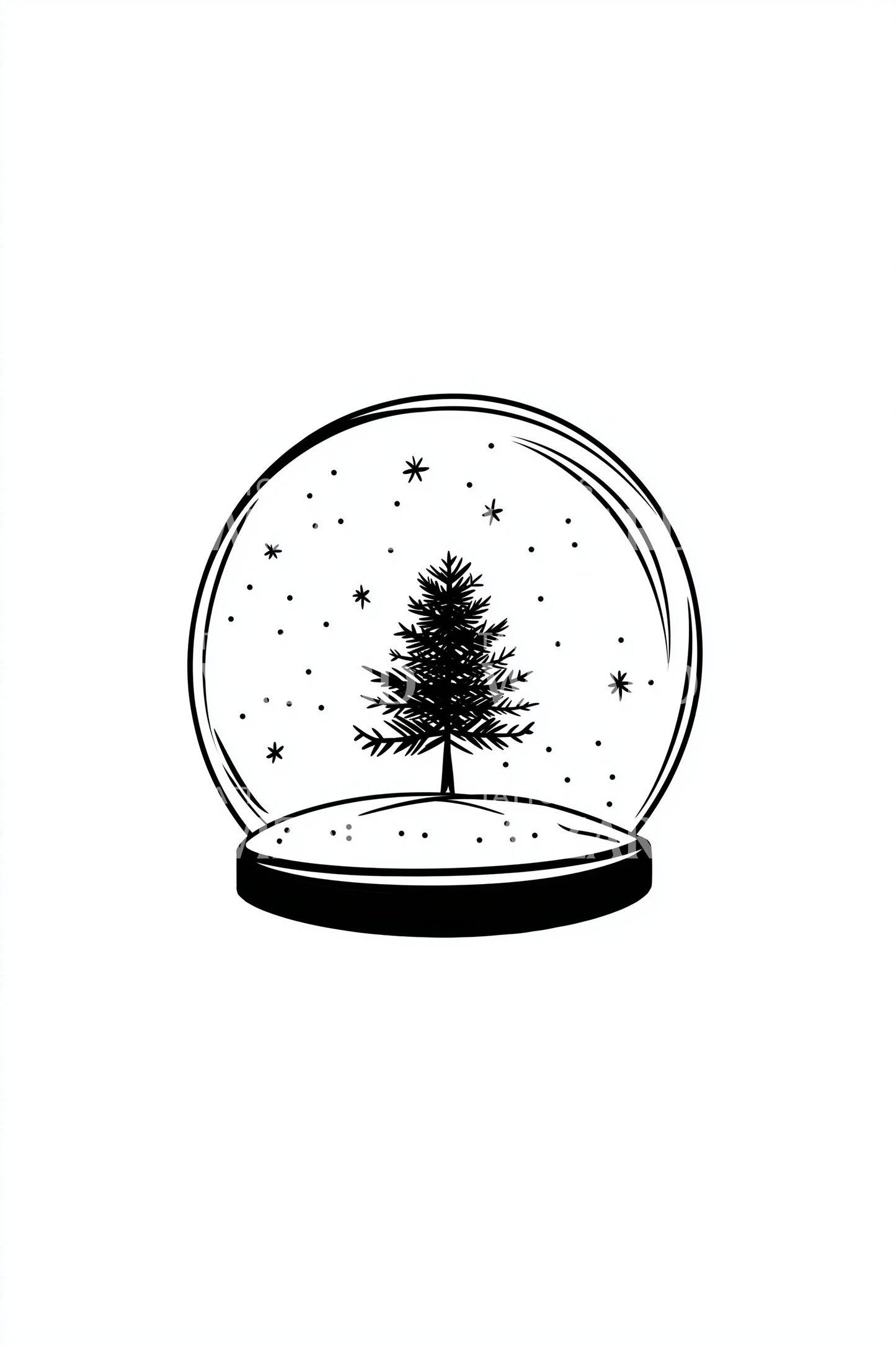 Starry Winter Snow Globe Tattoo Idea