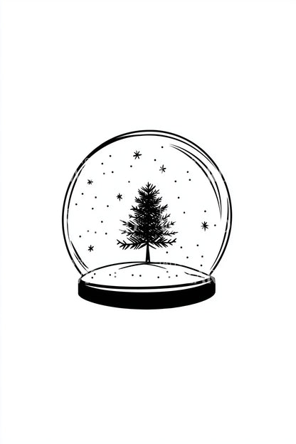 Starry Winter Snow Globe Tattoo Idea