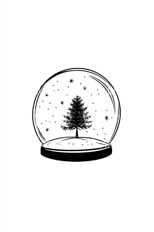 Starry Winter Snow Globe Tattoo Idea