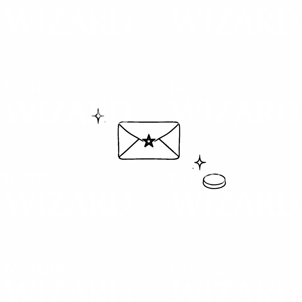 Starsealed Envelope Tattoo Design