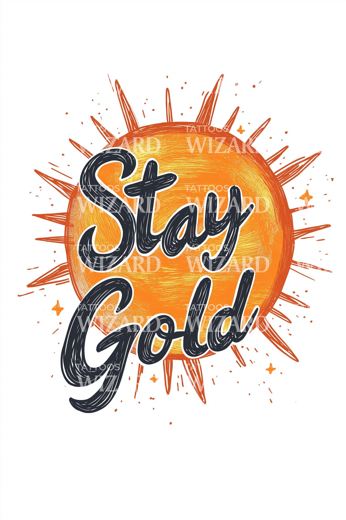Stay Gold Sunset Tattoo Design