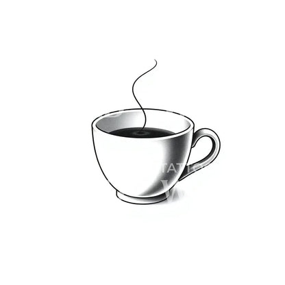 Steaming Coffee Cup Tattoo Design