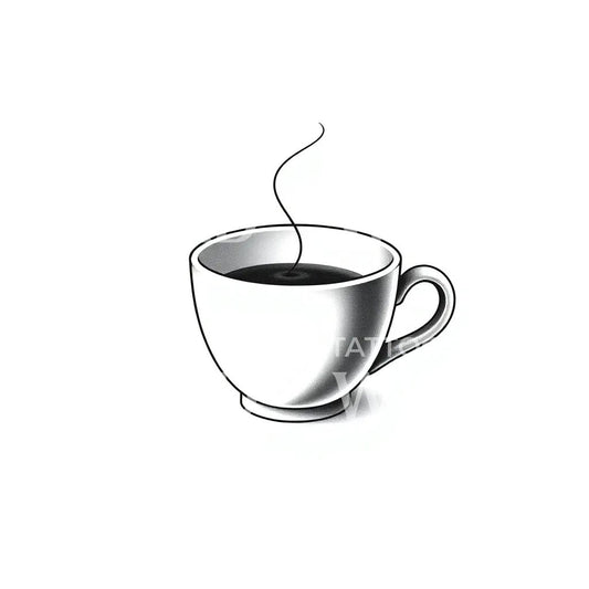 Steaming Coffee Cup Tattoo Design