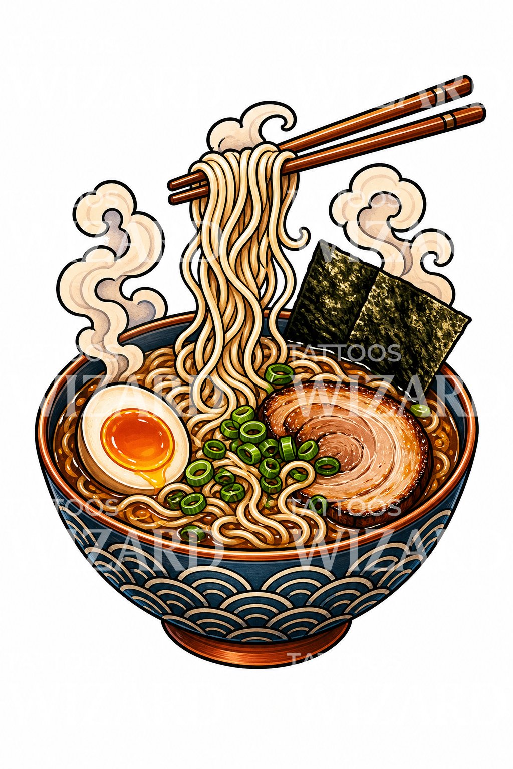 Steaming Ramen Bowl Tattoo Idea
