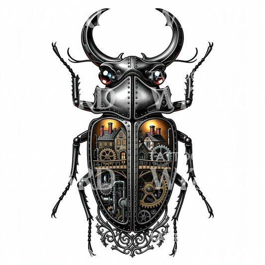 Desain Tato Kumbang Steampunk