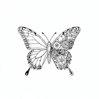 Steampunk Butterfly Tattoo Design