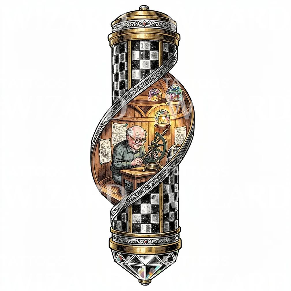 Design Tattoo Clessidra Steampunk