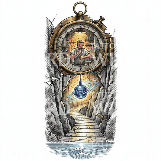 Steampunk Tidsportal Tattoo-Design