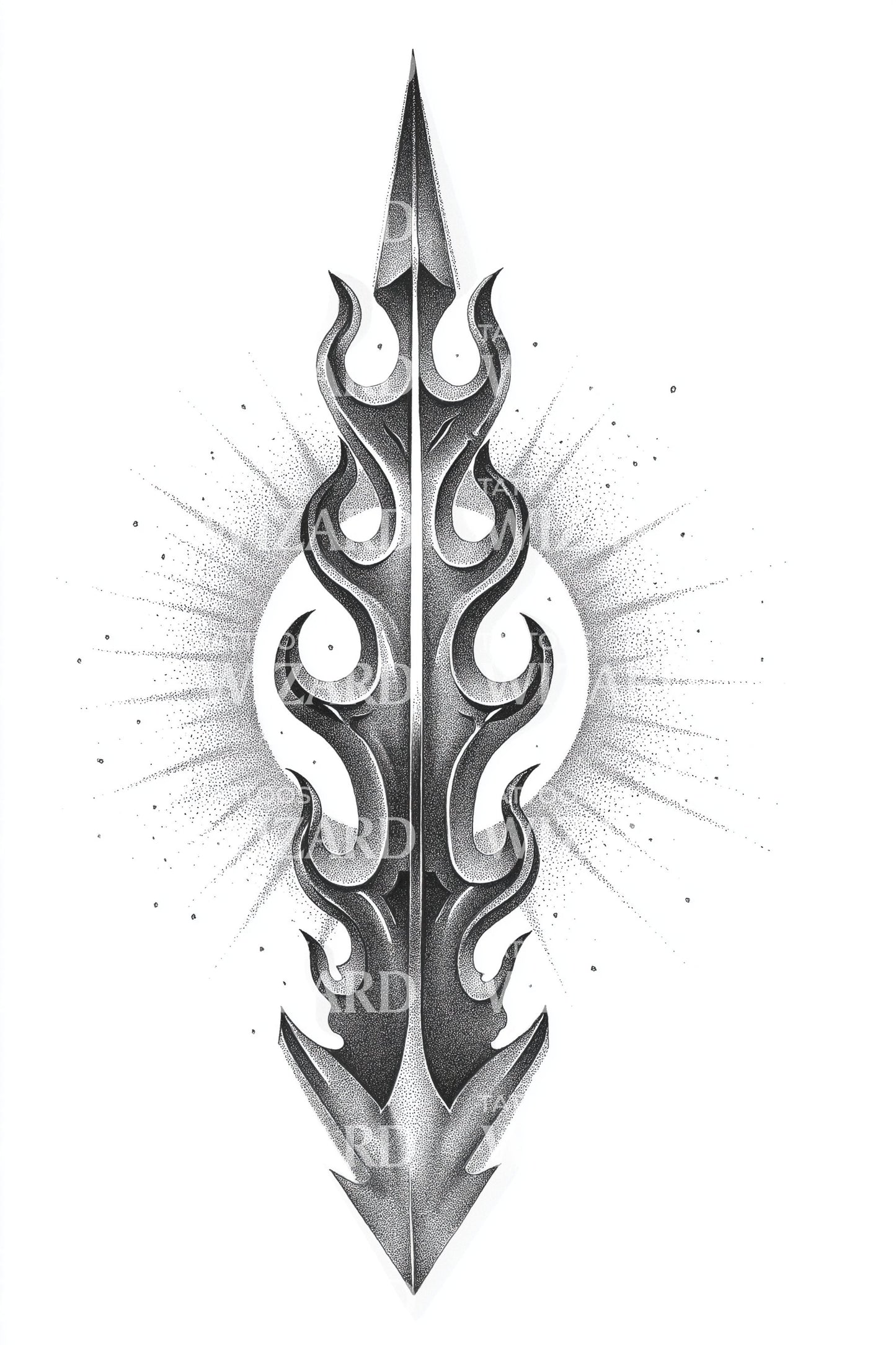 Steel Blade Totem Tattoo Design