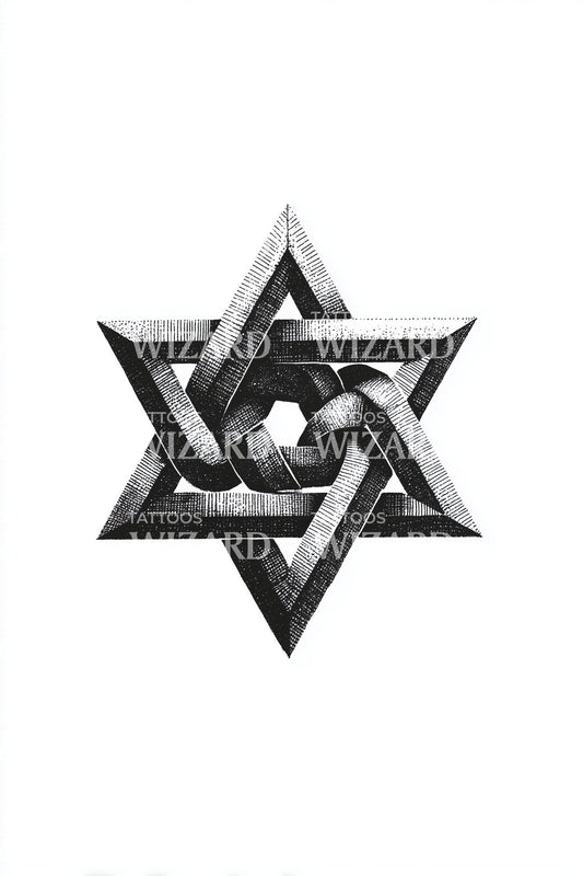 Steel Star of David Tattoo Design