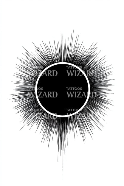 Stellar Corona Shadow Tattoo Design