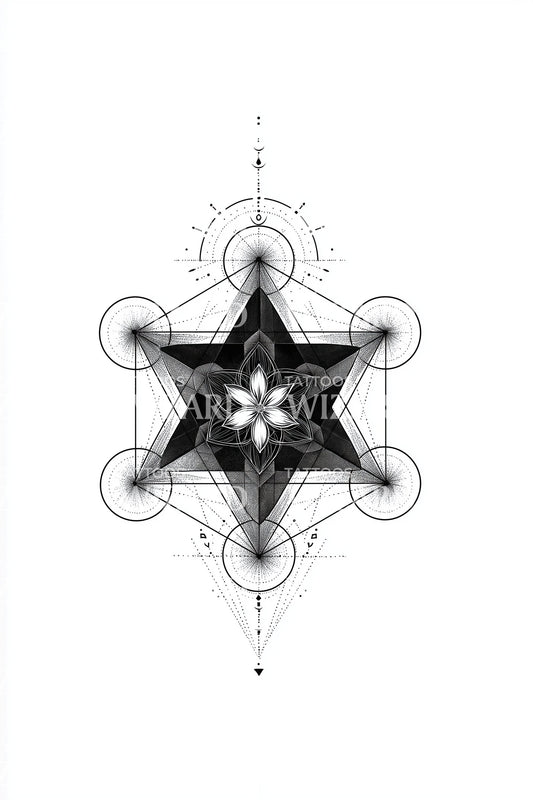 Stellar Merkaba Bloom Tattoo Design