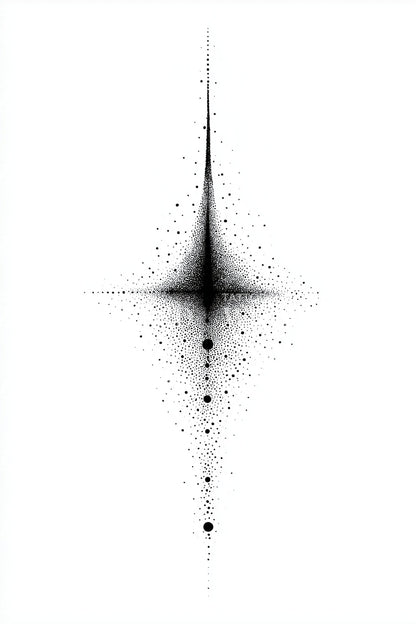 Stellar Needle Burst Tattoo Design