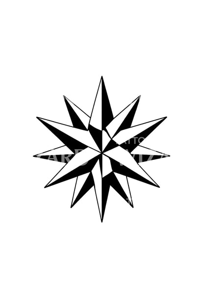 Stellated Star Polyhedron Tattoo Design