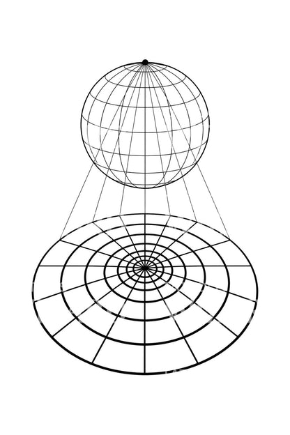 Design de tatuagem com grelha de projeção estereográfica
