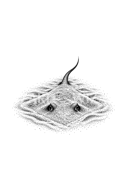 Τατουάζ με σαλάχι κρυμμένο στην άμμο σε dotwork