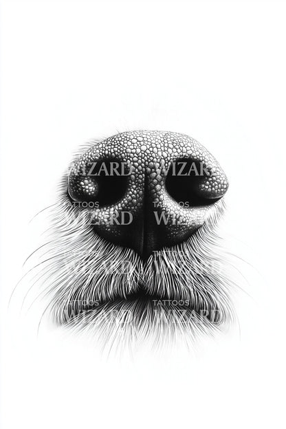 Stippled Dog Nose Closeup Tattoo Design