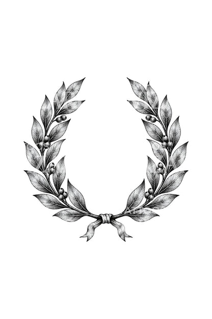 Stippled Laurel Wreath Tattoo Design