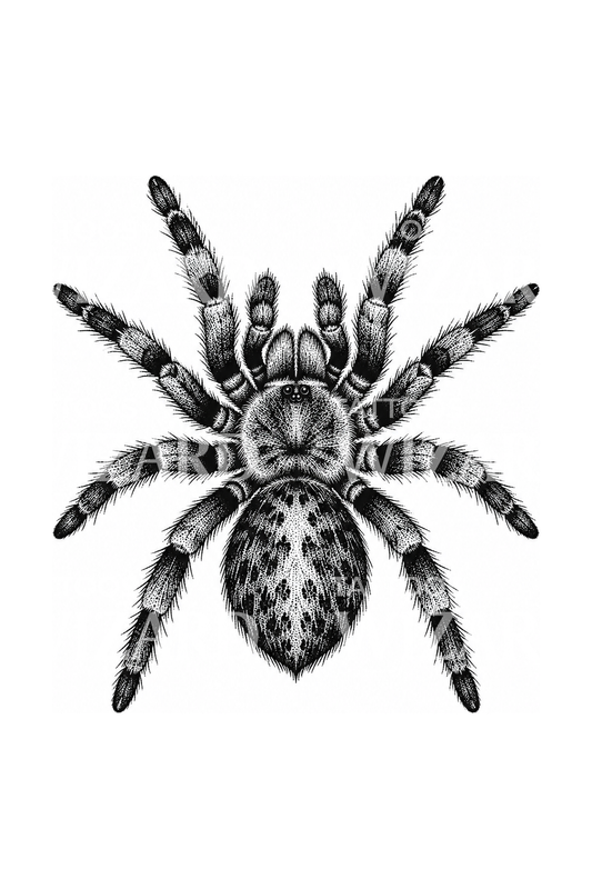 Stippled Tarantula Spider Dotwork Tattoo