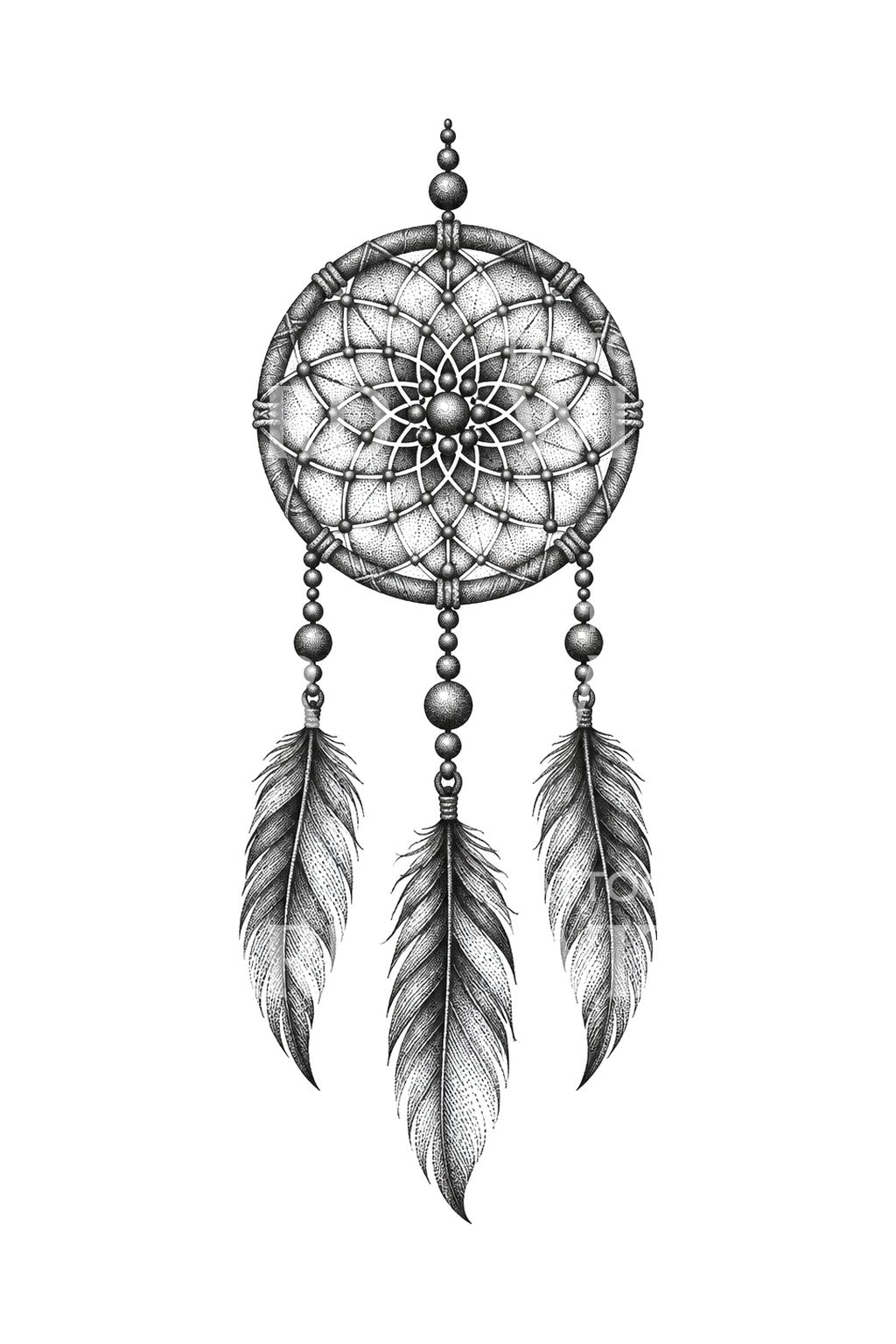 Gestippeld dromenvangerweb tattoo-ontwerp