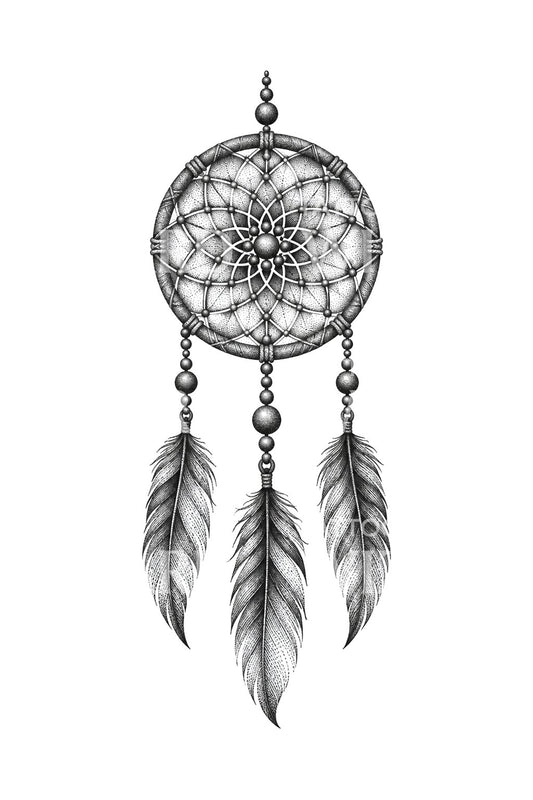Gestippeld dromenvangerweb tattoo-ontwerp