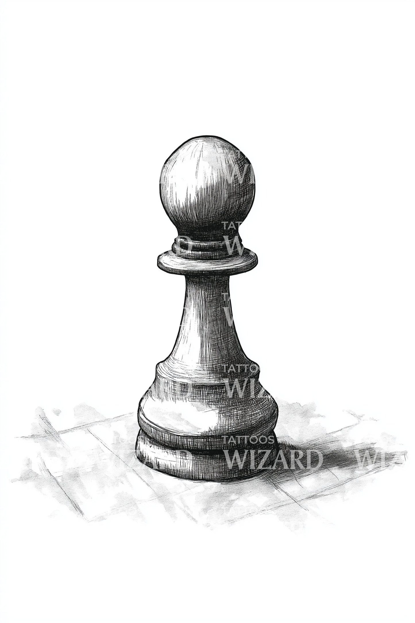 Stone Carved Pawn Tattoo Design