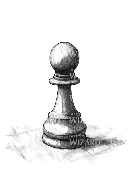 Stone Carved Pawn Tattoo Design