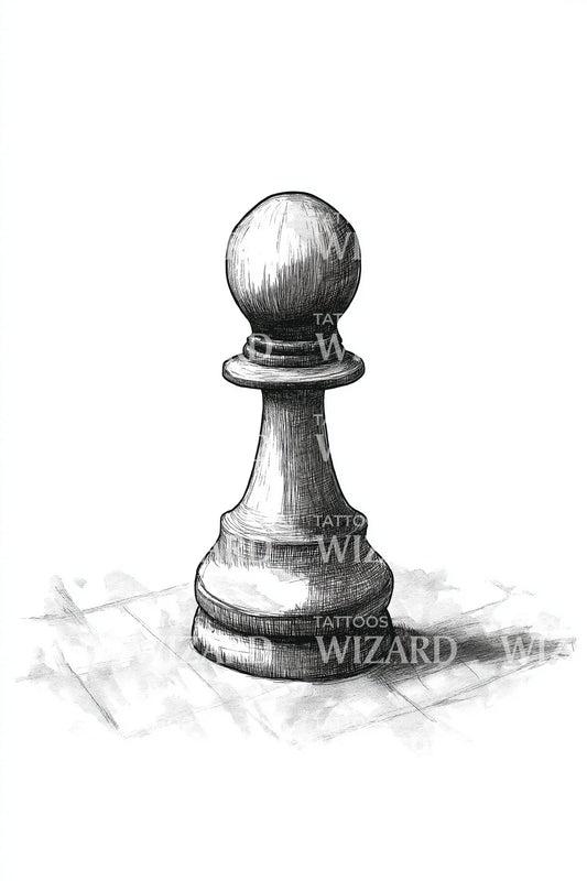 Stone Carved Pawn Tattoo Design