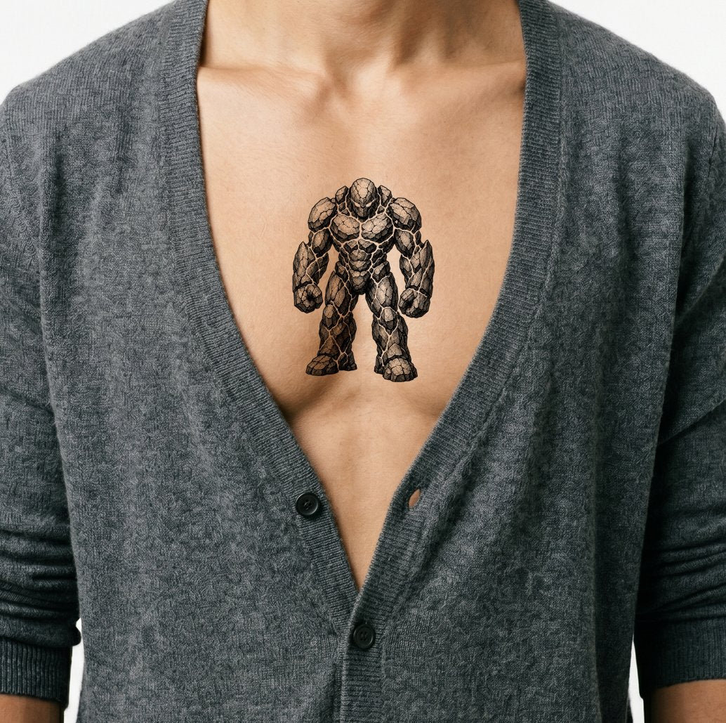 Modèle de tatouage golem de pierre