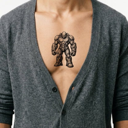Modèle de tatouage golem de pierre