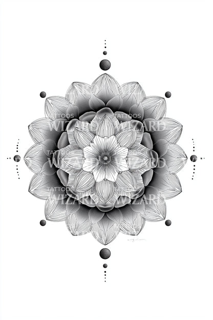 Stein Lotus Mandala Tattoo Design