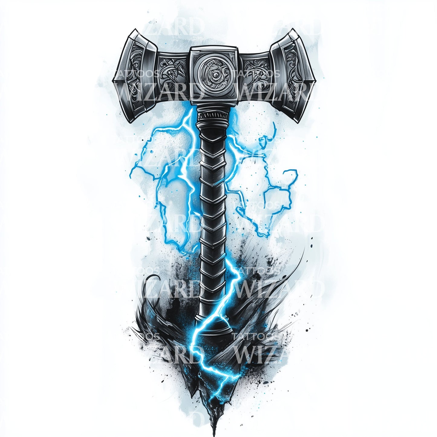 Storm Hammer Tattoo Illustration