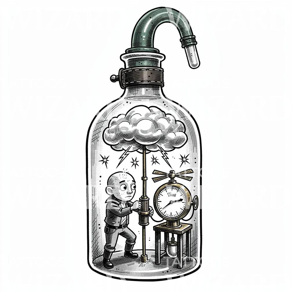 Storm in a Bottle Tattoo Design