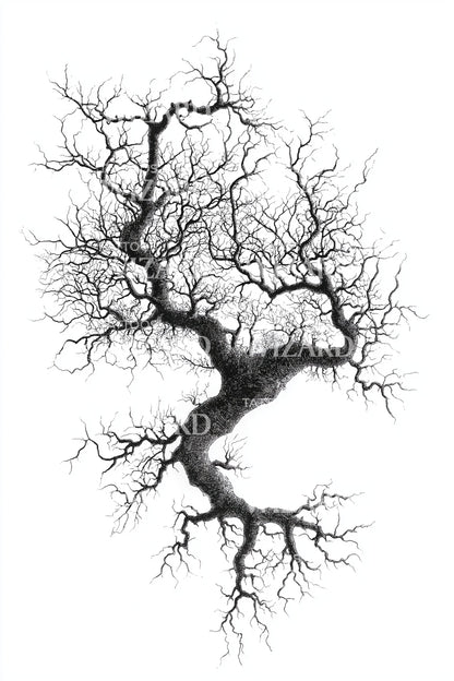 Storm Root Tree Tattoo Design