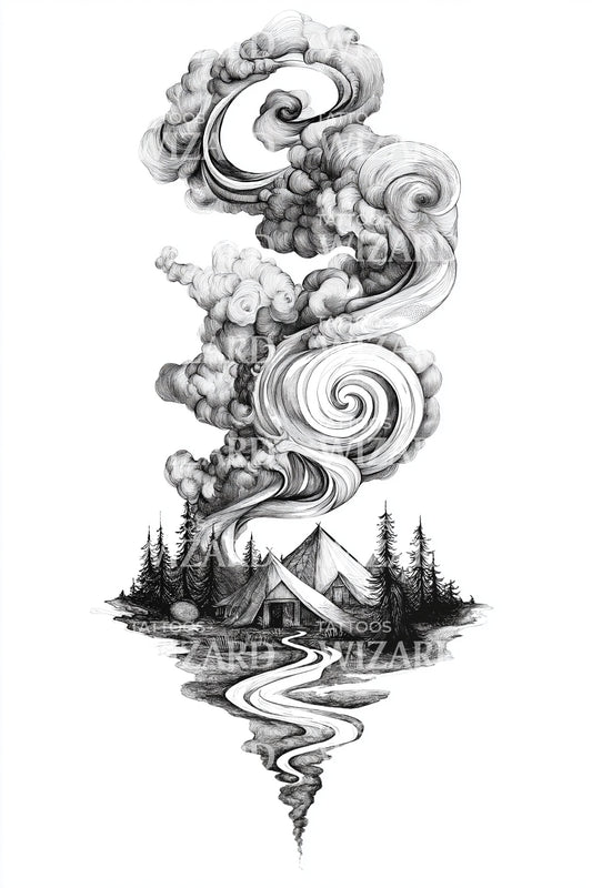 Storm Smoke Totem Tattoo Design