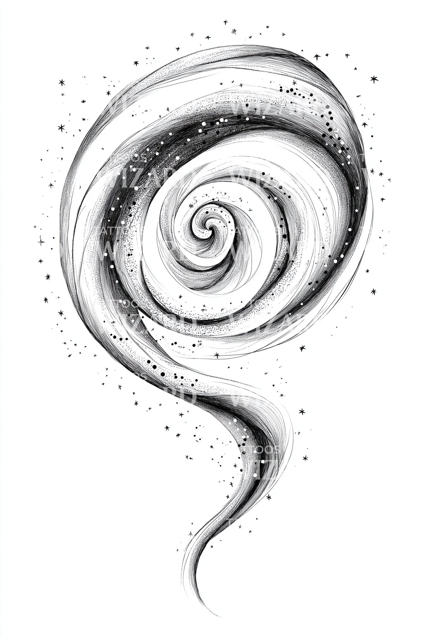 Storm Spiral Vortex Tattoo Design